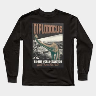 Diplodocus Retro Art - The Biggest World Collection / Giant From The Past Long Sleeve T-Shirt